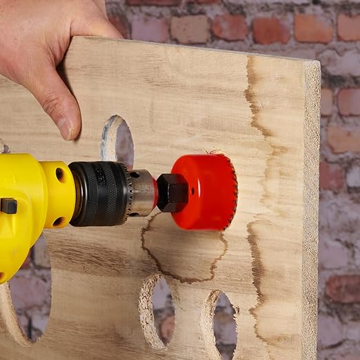 KATA Hole Saw Set, 20 Pieces Hole Saw Kit with 3/4"-6"(19-152mm) 13PCS Saw Blades, 2 Mandrels, 3 Drill Bits, 1 Installation Plate, 1 Hex Key with Case, Ideal for Soft Wood, PVC, Plywood, Drywall, Red