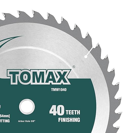 TOMAX 10-Inch 40 Tooth ATB Finishing Saw Blade with 5/8-Inch Arbor
