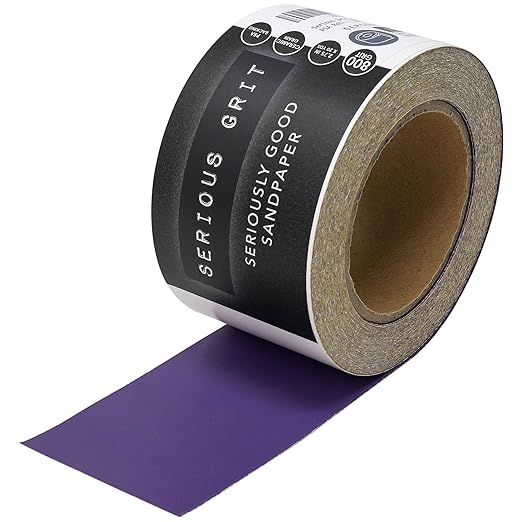 Serious Grit - 800 Grit Ceramic Grain PSA Sandpaper Roll - Heavy-Duty Stickyback Adhesive Longboard Sanding Roll - 2.75" x 20 Yard Continuous Sand Paper for Wood, Metal, Autobody, Paint, Air Sanders.