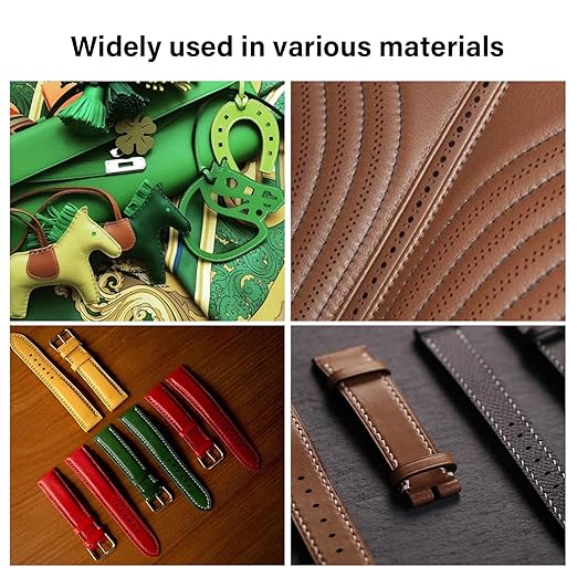 WUTA 5 Size Oval Leather Hole Punch Set,Carbon Steel Belt Hole Puncher, Leather Hand Punching Tool for Leathercraft Working