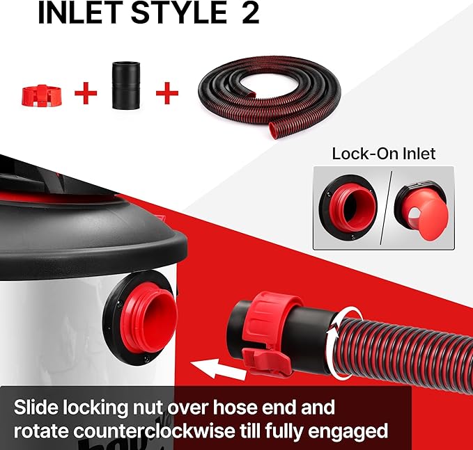 Shop-Vac Premium Universal Hose Plastic 12'X 1-7/8", Replacement Hose Compatible with Rigid, Dewalt, Husky, Craftsman, Bauer, Masterforce Vacuum Cleaners