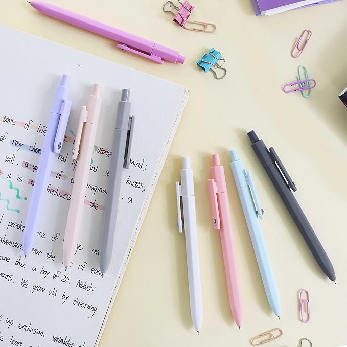 Vitoler Gel Pens, 8 Pack Cute Morandi Colored Pens, 0.5mm Smooth Writing Pens for Women/Nurses, Journaling Supplies