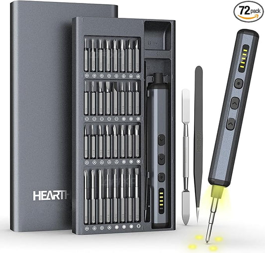 Electric Screwdriver Cordless Tool Set,72 PC Rechargeable Power Screwdriver Torx Phillips Triangle Pentalobe Automatic-Battery Electronics Kit for Macbook/Ps5/Xbox/Switch Computer Laptop Glasses