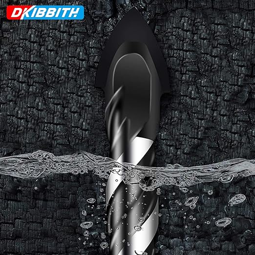 10-Piece 5/32" Masonry Drill Bits for Tile Glass Ceramic Wall Brick Stone Soft-Metal Wood, 1/4 Inch Concrete Drill Bits Cement Drill Bit Set, 3-Flat Shank, YG8 Carbide Tungsten Steel Alloy Tip 4mm