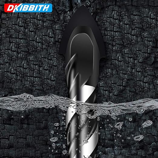 10-Piece 3/16" Masonry Drill Bits for Tile Glass Ceramic Wall Brick Stone Soft-Metal Wood, 1/4 Inch Concrete Drill Bits Cement Drill Bit Set, 3-Flat Shank, YG8 Carbide Tungsten Steel Alloy Tip 5mm