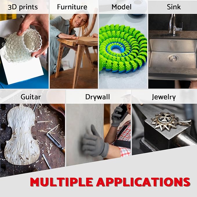 Sanding Sponges Assortment 24 Pcs, 180-3000 Grit Foam Sanding Pads 2.8 x 3.9 Inch, Wet Sanding Sponge Hook & Loop, Ultra Fine Sandpaper Block for Wood, Plastic Models, Metal, Drywall S&F STEAD & FAST