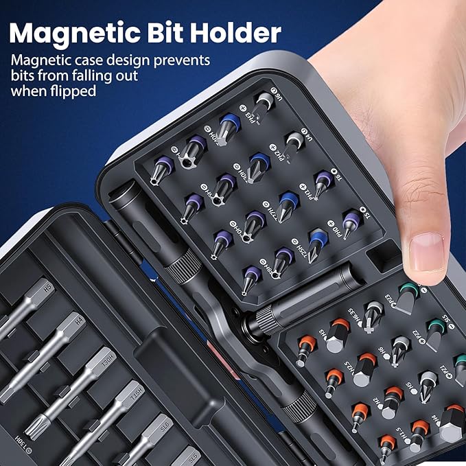42Pcs Magnetic Ratchet Screwdriver Set with T-Handle&Magnetic Booster,6.2째Precision Gear&Extended Lever Handle,Multi-Bit Screwdriver Kit with 40 Bits&Portable Case for DIY,Home Appliances&Home Repair