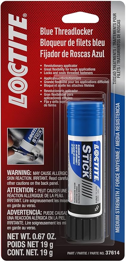Loctite 504466 All-Purpose Medium Strength Anaerobic Threadlocker Stick, Blue, 19-Gram