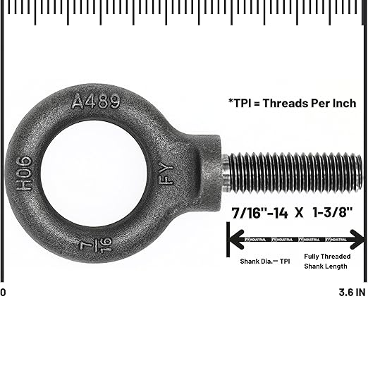 5 Pcs Lifting Shoulder Eye Bolts 7/16"-14 X 1-3/8"