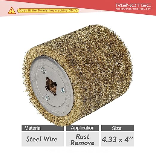 Steel Wire Drum, Copper Plating 0.3mm Wire, 4.33" x 4", 110x100mm, Heavy Rust Removal, for Burnishing Polishing Machine