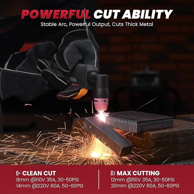 bestarc Plasma Cutter, [Pilot Arc][Large LED Display][Air Sensor] 60A bestarc Plasma Cutter Machine 110/220V Dual Voltage, 1/2 Inch Clean Cut 4/5 Inch Max Cut, Post Flow Mesh, 2T/4T for Beginners DIY