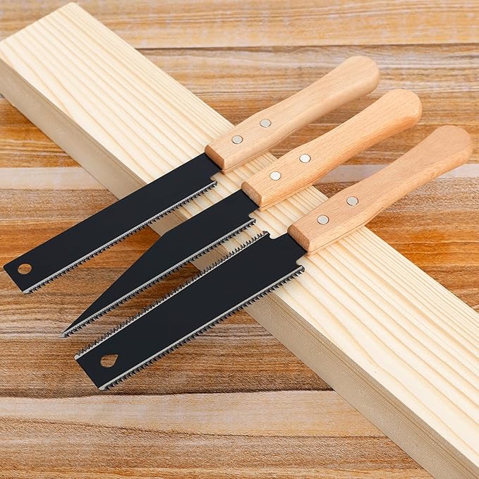 3Pcs 12" Japanese Hand Saw - Accurate Efficient 65 Manganese Steel Hand Saw, Precision Cutting Japanese Pull Blade for Woodworking