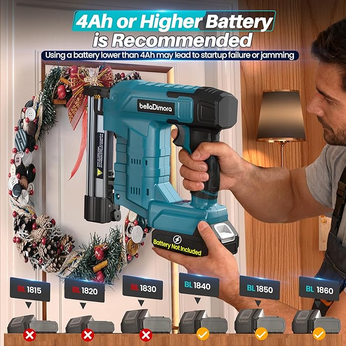 18GA Cordless Brad Nailer, 2 in 1 Nail Gun & Staple Gun for Makita 18V Bettery with 1000 Nails &1000 Staples, Battery Powered Nail Gun for Home Improvement(No Battery)