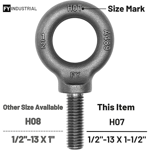3 Pcs Lifting Shoulder Eye Bolts 1/2"-13 X 1-1/2"