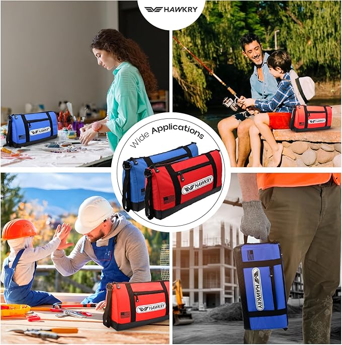 HAWKRY Oxford Waterproof Tool Bag Set of 2 ??Small Tool Bag and Tool Pouch, Fishing Bag, Travel Pouch, Compact, Durable Small Travel Bag, Multipurpose Tool Bags for Men for Work, Fishing and Travel