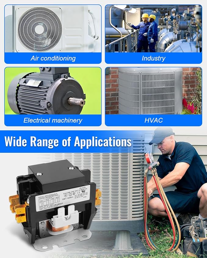 HCC-2XU02AAC Bipolar Air Conditioning Heat Pump Ice Maker AC Contactor 208v-240v 30A 50/60 Hz Contactor