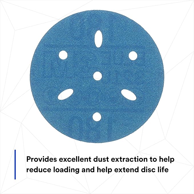3m 3M-36146 Hookit Blue Abrasive Disc Multi-hole, 3, 180 Grade