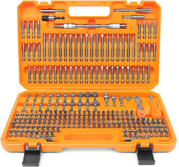 Amartisan 258-Piece Ultimate Screwdriver Bit Set, Chrome Vanadium Steel Driver Bit Set, Security bit set, Includes Bits Holder, Nut Driver, etc (Orange)