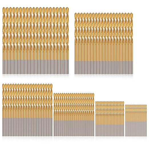 COMOWARE 120 Pcs Metric Drill Bit Set -Titanium Small Drill Bit Set, HSS, Micro Drill Bit for Wood, Plastic, Steel, (1 mm to 3.5 mm)