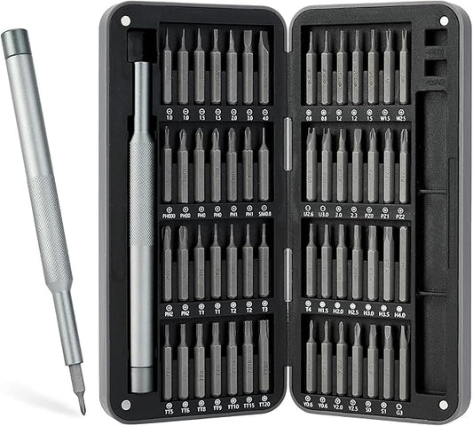 Precision Screwdriver Set, 57-in-1 Magnetic Small Electronics Repair Tool Kit with S2 Steel Bits & Flip-Open Magnetic Case for Laptop, PC, Tablet, Phone, Watch, Glasses, Gaming Console, DIY