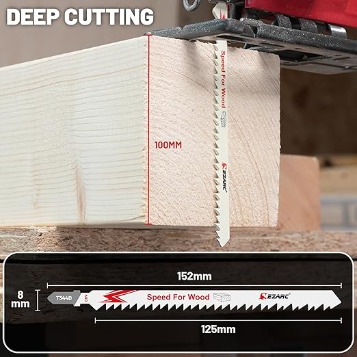 EZARC 36pcs Jig Saw Blade Set for Wood Cutting, Assorted T-Shank Jigsaw Blades with Storage Case, Fast Smooth Curve Cuts for Woodworking