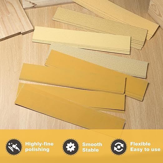 S SATC 2-3/4" x 16-1/2" PSA Longboard Sandpaper Sheets 40PCS Long Board Sand Paper 40/80/120/220/320/400/600/800 Grit Assortment for Woodworking,Automotive,Hand Sanding Block
