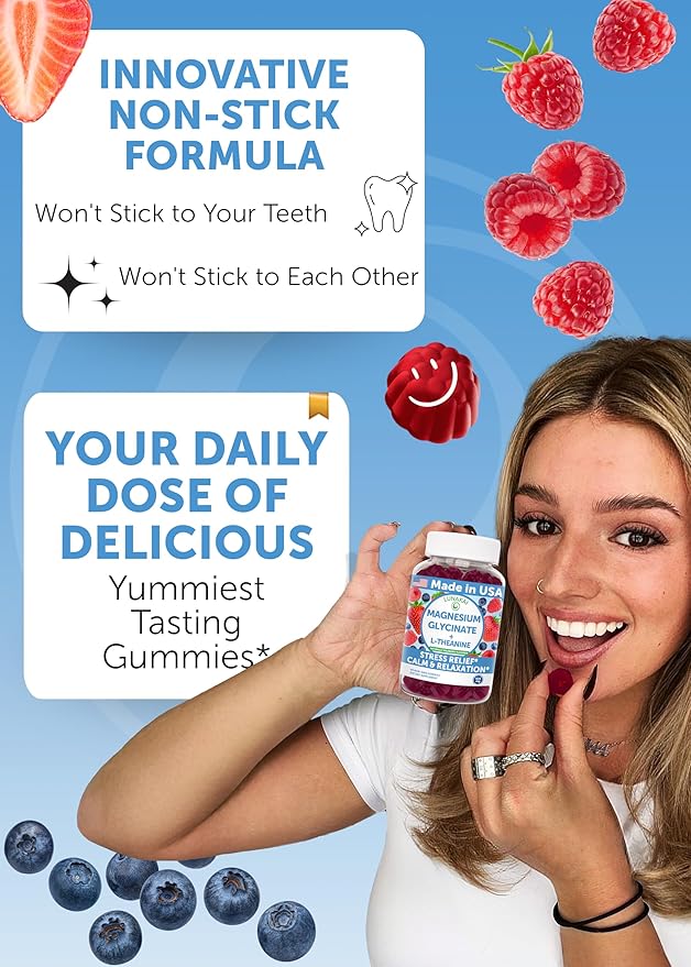 Lunakai USA Made Magnesium Glycinate Gummies 426mg with L-Theanine ??Calm, Sleep, Stress Relief for Adults & Kids, Non-GMO, Vegan, 60ct