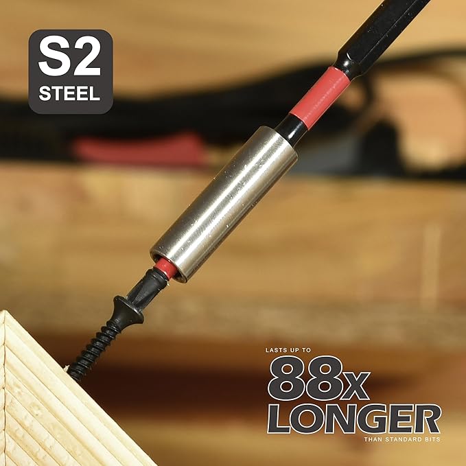 Impact Tough #2 Phillips 3 in. D2 Steel Long Extension Insert Driver Bits,30Pack 1/4 Inch Hex Shank Long Cross Magnetic PH2 Screwdriver Bits Set