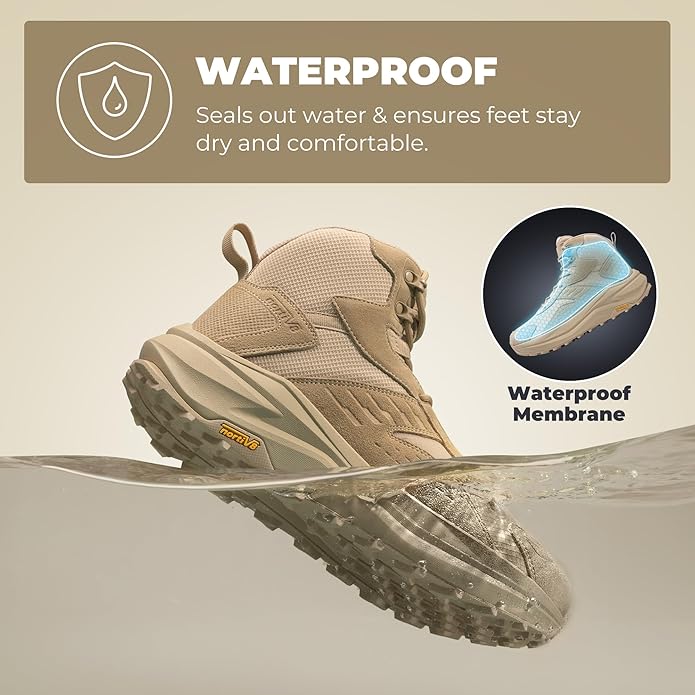 NORTIV 8 Men's Wide Toe Box Hiking Boots Low Drop Waterproof Outdoor Trekking Camping Winter Snow Shoes Katahdin