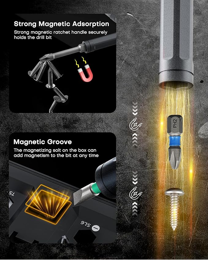 42 in 1 Magnetic Screwdriver Set, T-Handle Ratchet Screwdriver Kits with S2 Steel Bits, Precision Hand Tools for Electronics Repair, DIY Projects, Home Maintenance - Ideal Gift for Men & Women