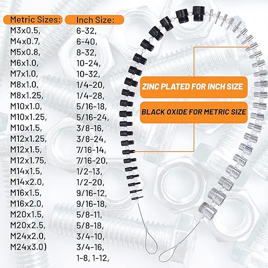 Nut and Bolt Thread Checker ??High Speed Steel Thread Checker Standard and Metric ??Complete SAE Male Female Gauge ??Accurate Measurements