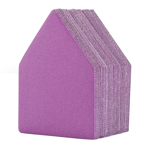 180 Grit Sandpaper 50PCS, 90mm x 65mm Triangle Sanding Sheets, Fits Milwaukee M12 Fuel Sander, Hook & Loop Detail Sander, White Fused Alumina Abrasive Sand Paper for Wood Finishing, Detail Sanding