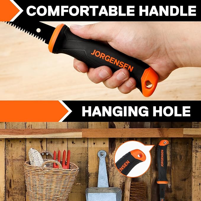 Jorgensen Drywall Saw, 6-inch Jab & Keyhole Saw with Ergonomic Handle,Triple Ground Teeth, Faster Cutting Drywall Cutting Tool with 8-TPI Bi-metal Blade