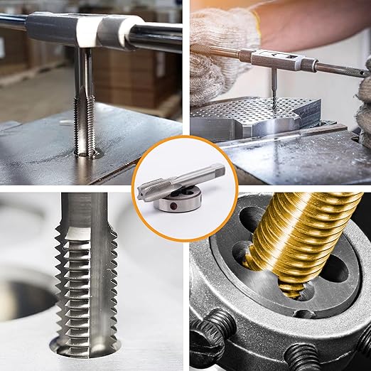 M10 x 1.25mm Metric Tap and Die Set, M10 x 1.25mm High-Speed Steel Machine Round Tap Die Set, Right Hand Thread Tap and Round Thread Die Tool