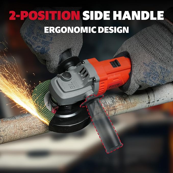 Angle Grinder, Cordless Grinder with 2 횞 5.0Ah Batteries, 10000RPM Battery Powered Grinder, 3 Speed Angle Grinder Tool, Cordless Grinder with Battery and Charger for Cutting Shaping Grinding Polishing