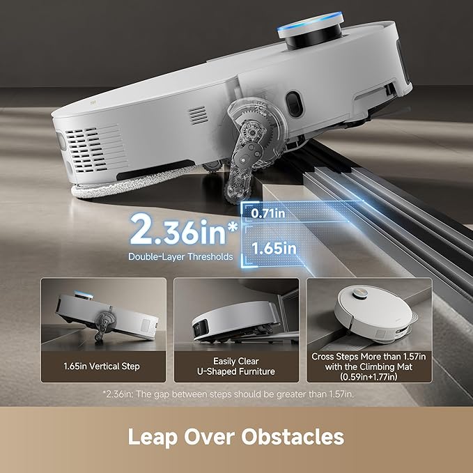 DREAME X50 Ultra White Robot Vacuum and Mop with Auto-Empty and Mop Self-Cleaning, 20,000Pa Suction, Obstacle Avoidance and 360째 Navigation, Corner to Edge Deep Cleaning, Detangling Brush