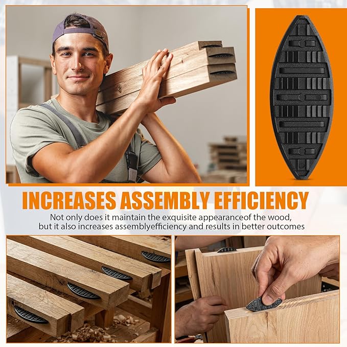 Cost-Effective Biscuit Joiner Kit - 100Pcs Durable Plastic Joining Biscuits & Self-Clamping Plates for Woodworking Projects, Furniture, Door Frames