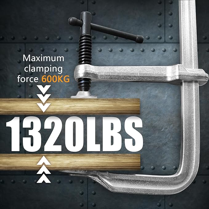 2-Pack 12-Inch Heavy-Duty F-Clamps for Welding, Woodworking & Metalworking ??1320 lbs Load Capacity, 4-3/4 Inch Throat Depth, All-Steel Construction (2-Pack - 12 Inch - 4-3/4 Inch)
