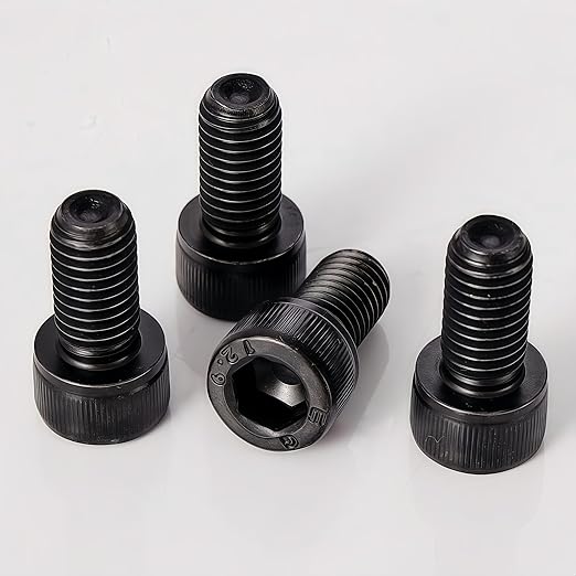 YIIFLY M12-1.75 x 20mm Socket Head Cap Screws, M12x1.75 Bolt, 12.9 Grade Alloy Steel, Allen Socket Drive, Black Oxide Finish, Full Thread, Quantity 8,