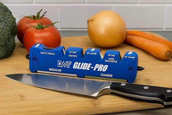 DMT Glide-Pro Multi Tool Blade Sharpener, Coarse/Fine Grinding, Multi-Angle Knife, Machete, and Axe Sharpener with Diamond Sharpening Stone, Tungsten & Ceramic Surfaces, 5.25"L x 1.25"W x 0.5"H
