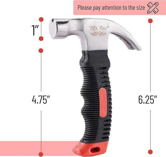 Mr. Pen- 8oz Small Camping Claw Stubby Tack Magnetic Nail Hammer for Women