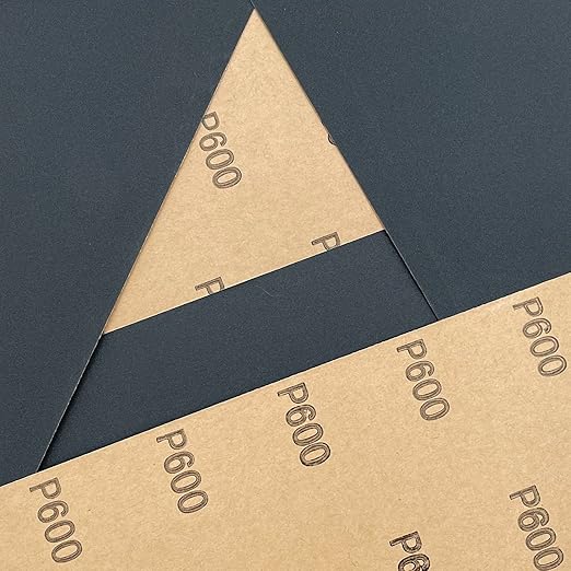 9 x 11 Inch 15pcs Wet Dry Sandpaper, 600 Grit Waterproof Abrasive Sand Paper, Silicon Carbide Sandpaper Sheets for Metal Wood, Auto Polishing