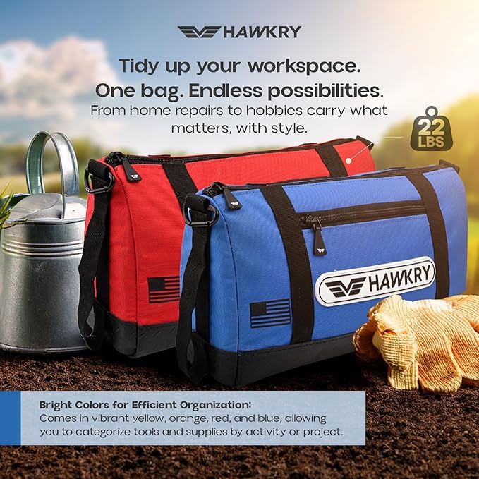 HAWKRY Oxford Waterproof Tool Bag Set of 2 ??Small Tool Bag and Tool Pouch, Fishing Bag, Travel Pouch, Compact, Durable Small Travel Bag, Multipurpose Tool Bags for Men for Work, Fishing and Travel