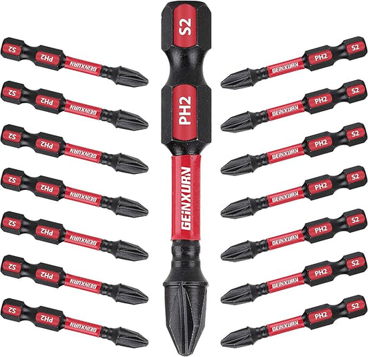 Impact Tough #2 Phillips 2 in. Insert Driver Bits,15Pack Bulk PH2 Screwdriver Bits Set