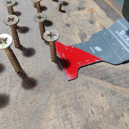 S&F STEAD & FAST Oscillating Tool Blade Carbide, Multitool Blades Industrial-Strength, Universal Fit for Quick Release, Oscillating Saw Blades for Hard Metal, Nails, Screws, Bolts, 4-Pack