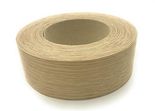 Edge Supply White Oak 3/4 in x 25 ft Roll ??Pre-Glued Iron On Wood Veneer Tape ??Wood Veneer Edge Banding Tape with Hot Melt Adhesive, Smooth Sanded Finish Ideal for Furniture & DIY, Made in USA