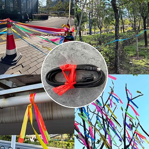 8 Pack Flagging Tape Assorted Colors, Non-Adhesive Plastic Ribbon Neon Marking Roll, 1"*800ft, Marking Tape for Tree Marking, Hunting, Boundaries and Hazardous Areas,Trail Marking, Home and Workplace