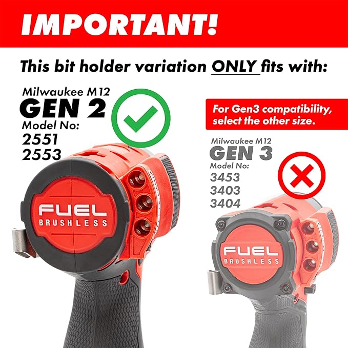 Magnetic Bit Holder for Milwaukee M12 Impact Driver & Drill - Milwaukee Bit Holder for M12