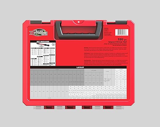 Disston BLU-MOL Xtreme 180 Piece Impact Driver/Screwdriver Bit Set E0100501