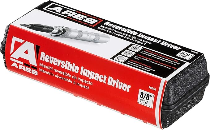 ARES 70006-3/8-Inch Drive Manual Reversible Impact Driver - Flathead 5/16-Inch, 3/8-Inch, and Phillips 2, 3 Bits Cover Most Common Applications - Disengage Rusted Fasteners or Frozen Bolts